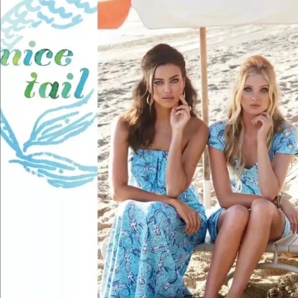 Lilly Pulitzer Spa Blue Nice Tail Mermaid Hayley - Picture 2 of 8